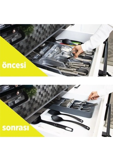 9 Bölmeli Çekmece Kaşıklık Geniş Çok Amaçlı Çekmece Düzenleyici Çatal Kaşık Bıçak Organizer Diğer