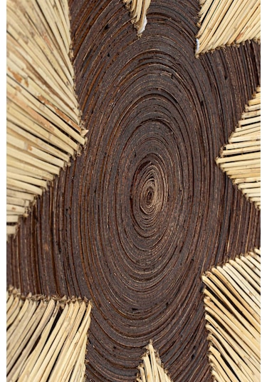 Meander Bambu Afrikan El Yapımı Yıldız Duvar Tabağı Dekoru 40cm 8