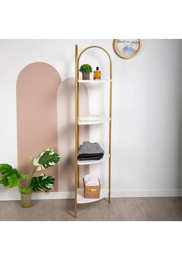 Artemis Gold Metal 4 Katlı Dekoratif Raf Gold