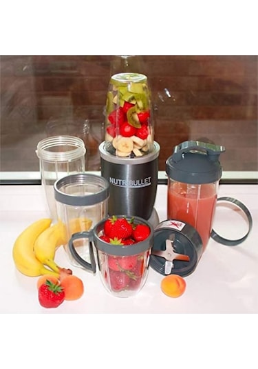 Createtech Ve Uyumlu Siyah Seti Oz Nutribullet Nb-101b/nb-201 İçin Hızlı Değiştirmeli Bıçak Bardak 600w-900w 32 - Fy Siyah