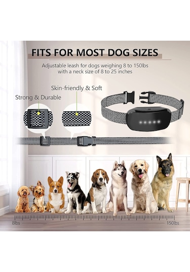 Geeksen Köpekler İçin Havlama Tasması Ayarlanabilir Eğitim Cihazı Bip