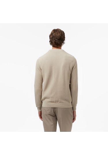Nautica Erkek Bej Classic Fit Kazak Düz S57200t Bej