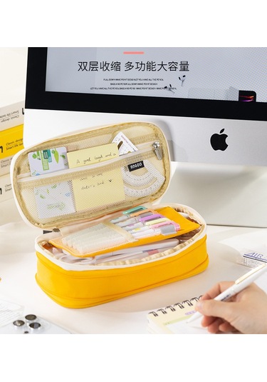 Aurora Büyükkapasiteli Macaroon Renk Uyumlu Kalemçantasıkoyu Maavi Mavi