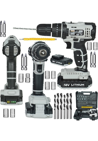 Mager MGR1058 Darbeli Çift Akülü 24 Parça Şarjlı Vidalama Matkap