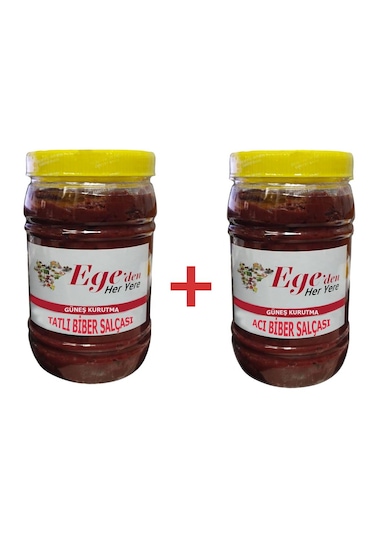 Tatlı Biber Salçası 1 Kg + Acı Biber Salçası 1 Kg.- İki Lezzet Bir Arada