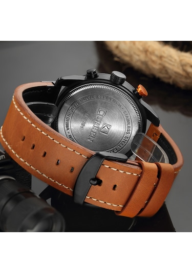 Curren Erkek Moda Pu Deri Spor Kol Saati Günlük Saat Lüks Suya Dayanıklı Kuvars Saat 4 Diğer