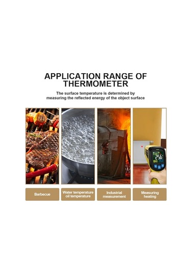 Besthome1 Endüstriyel Kızılötesi Termometre - Renkli Ekran, -50 C - 600 C Ölçüm, Hızlı Ve Hassas