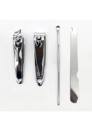 Shineyee Stainless Steel Tırnak Kesici Seti 4'lü - Eğik Kenar, Yüksek Sertlik Ve Korozyon Dayanıklı Siyah