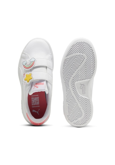 Puma Smash 3.0 Badges Çocuk Spor Ayakkabı 397286 01 Beyaz