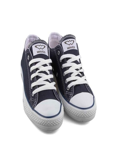 Waves 700 Unisex Keten Sneaker Ayakkabı Lacivert Beyaz 37 Lacivert - Beyaz