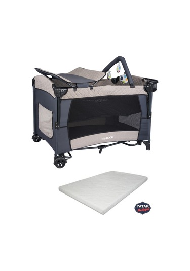 BabyDOOR Mia Comfort Anne Yanı Park Yatak Oyun Parkı 70x110 +Yatak Bej