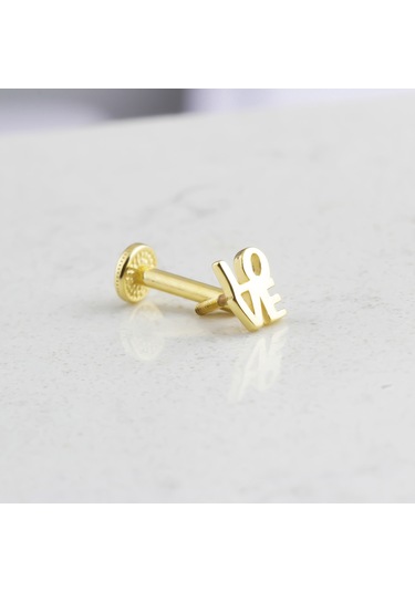 Glorria Altın Love Tragus Piercing Altın