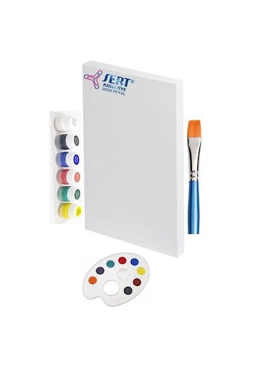 Sert Kırtasiye 4Lü Boyama Seti 25X35 Tuval Arkadan Zımbalı