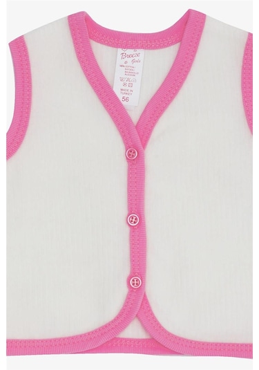 Breeze Kız Bebek Kadife Yelek Düğmeli 0 3 Ay 9 Ay, Beyaz Beyaz
