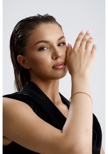 14 Ayar Altın Kibrit Çöpü Bilezik - 7 Gram / Beyaz