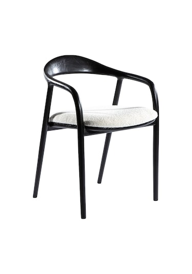 Zodiac Exclusive Yılan Ahşap Sandalye Siyah - Beyaz