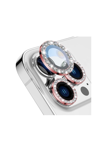 Buff Iphone Uyumlu 14 Pro / 14 Pro Max Uyumlu Diamond Lens Koruyucu Kırmızı