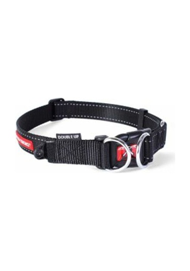 Double Up Çift Halkalı Köpek Boyun Tasması Small Siyah Siyah