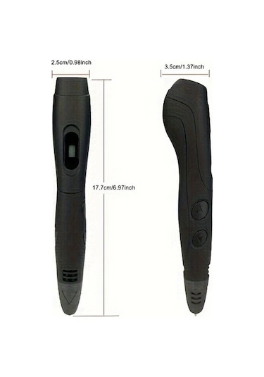 Xuweiwei Setookj Siyah 3d Baskı Kalemi 6 Hız Ayarlı 12 Renkli Pla Filament Dıy El Sanatları İçin