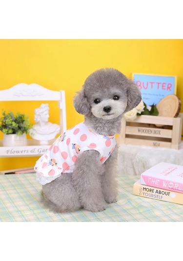 Best Golden Monkey Köpekler İçin Pembe Puantiyeli "mişa" Elbisesi 397048700