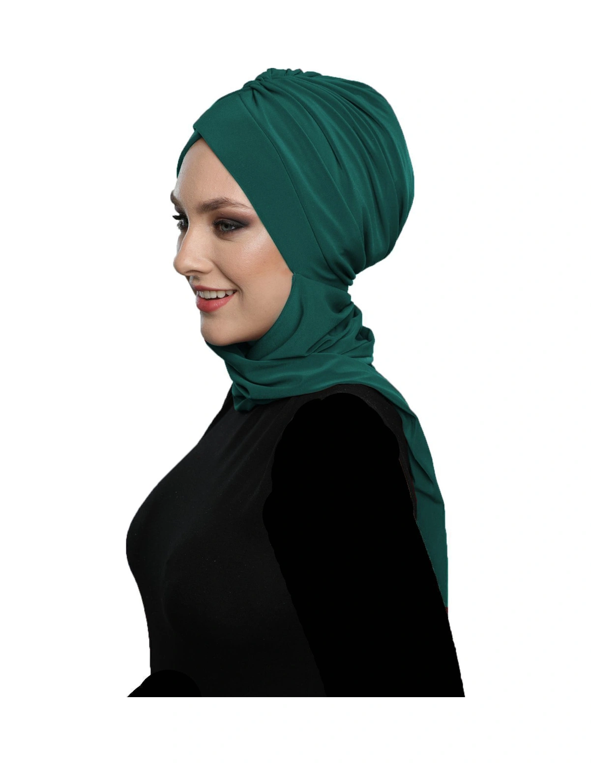 Kardelen Atkılı Astarlı Yeşil Hazır Türban Tesettür Havuz Ve Dış Bone Hürrem