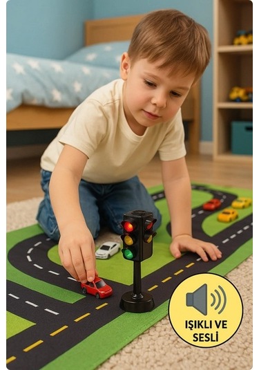 Metal Çek Bırak Taksi Polis Arabası Ve Trafik Işığı 3 Lü Set Açılır Kapı Yumuşak Lastik 11 Cm