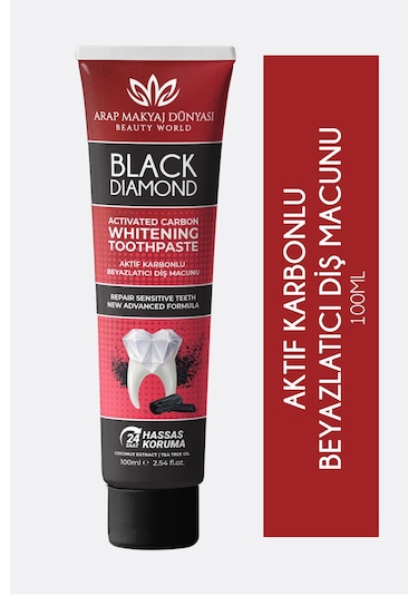 Arap Makyaj Dünyası Black Diamond Aktif Karbon Beyazlatıcı Diş Macunu 100 ML