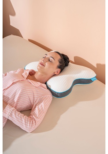 Kelebek Yastık Yüzüstü Yatış Yastığı 57 45 13cm Beyaz