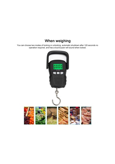 Ximistore9 50kg Taşınabilir Kanca Terazi - Yeşil Ekranlı, Sesli Uyarılı, Abs Malzeme
