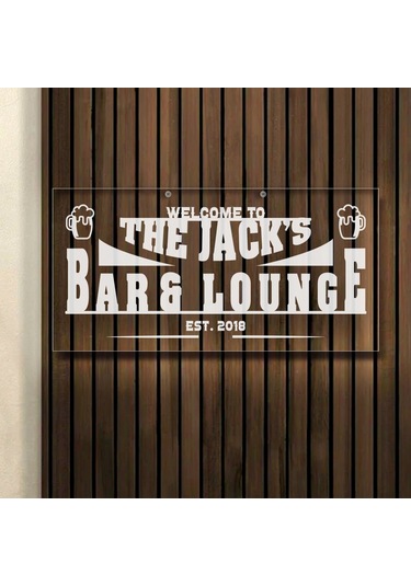 Bk Gift Kişiye Özel İsimli Akrilik Bar Tabelası 38x19cm -2, Home Bar Tabela, Duvar Dekoru Kobitmeyen138089 Bk Gift