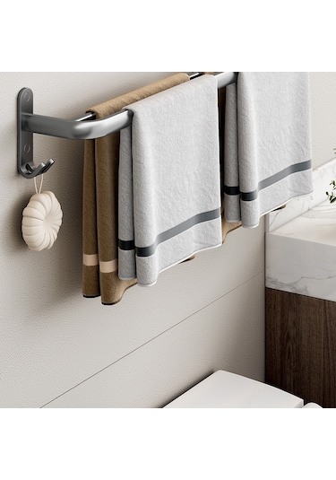 Delmeden Havlu Askısı Gri