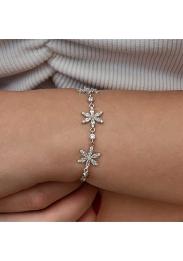 Casera's Gümüş Beyaz Lotus Çiçeği Kadın Bileklik Csr2185826 Gümüş