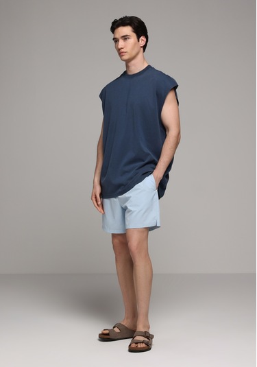 Colin's Colins Slim Fit Düz Erkek Mavi Deniz Şortu Cl1072836 Q1.v1 Lbl Açık Mavi