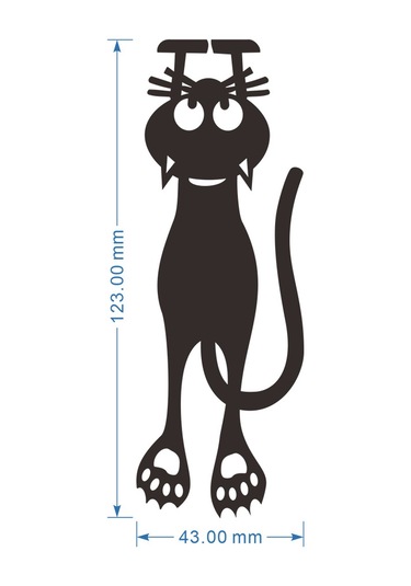 Ayraç Meraklı Kedi Renk Siyah Kedi Şeklinde 12cm Plast