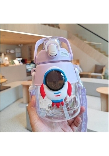 1200ml Astronot Taşınabilir Saman Plastik Su Şişesi B9uu7f Açık Mor
