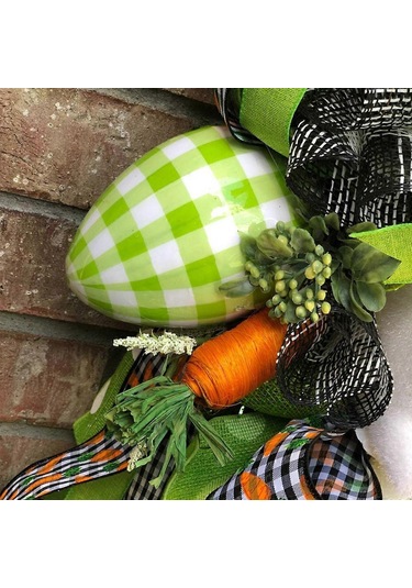 Paskalya Tavşanı Çelengi Tavşan Havuç Çelenk Dekoru Kapı Duvar İçin Asılı Süs