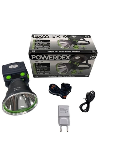 Powerdex Pd-1772 Kafa Feneri Siyah - Yeşil