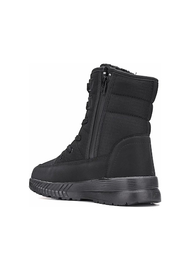 Kadın Kışlık Suya Dayanıklı Fermuarlı Bağcıklı Bot - Siyah - 39 Siyah