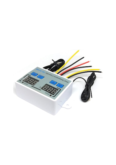 Padalink Xk-w1088 Dc24v Dijital Ekranlı Akıllı Çift Kontrol Sıcaklık Regülatörü, İki Röle Çift Gösterge Ayarlanabilir Termostat Anahtarı