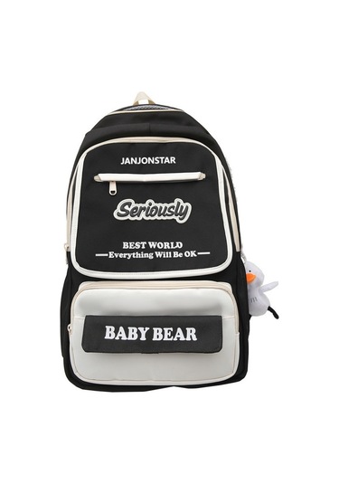 Genç Kızlar İçin Şık Ve Konforlu Büyük Kapasiteli Okul Çantası, Ortaokul Öğrencilerine Özel Modaya Uygun Sırt Çantası, Dayanıklı Ve Ergonomik Tasarım Siyah