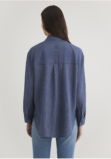 Mavi - Çizgili Lacivert Gömlek 1210683-80736 Lacivert
