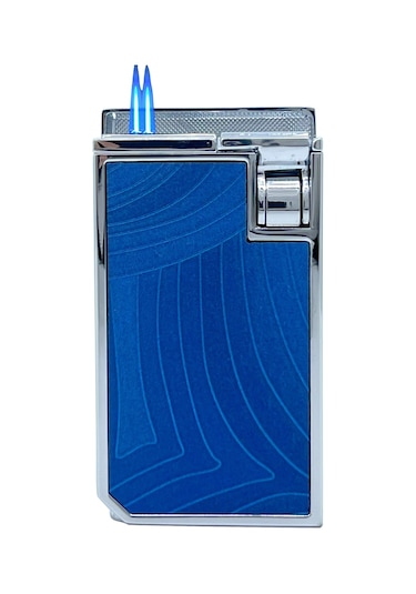 Firebird Parlak Krom Çift Torch Puro Çakmağı - Mavi Mavi