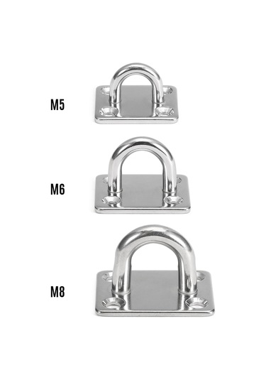 Youtek 304 Çelik Kare Göz Tahtası Seti 4 Adet - M8, Spor Aletleri/swing Asma İçin, 180 Kg Yük Dayanımı Somun Yok
