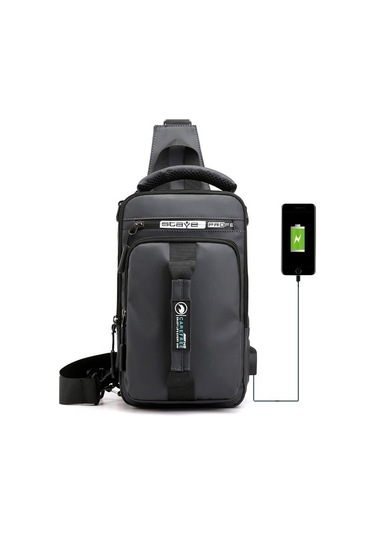 Erkekler İçin Şık Ve Fonksiyonel Askeri Tarz Göğüs Çantası, Sırt Çantası, Spor Ve Günlük Kullanım İçin Pratik Çanta Gri