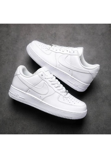 Nike Air Force 1 '07 Unisex Beyaz - Siyah Sneaker All Beyaz - Beyaz