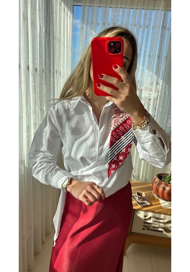 Elif Tarakçı Butik Beyaz Poplin Gömlek Beyaz