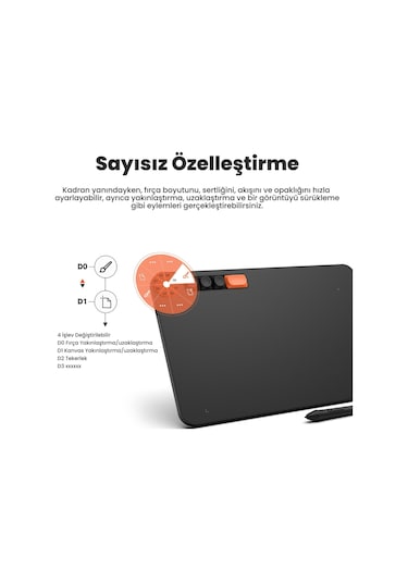 Veikk VO1060 V2 10x6" 16384Levels 5080 LPI Grafik Tablet+Kalem