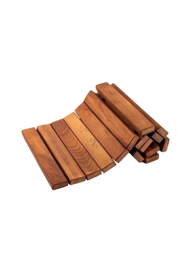 Reyo Ahşap İpli Banyo Paspası, Bahçe Balkon Paspası 40x40cm Ahşap