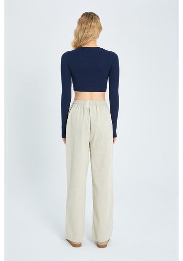 4572 Kadın Parça Boya Palazzo Pantolon Taş Taş