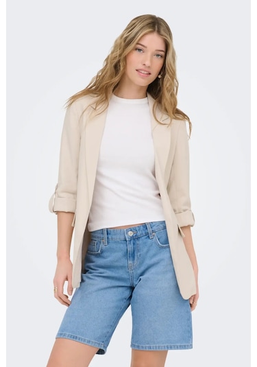 Only Kadın Onlarıs Rahat Kalıp Kolu Katlanabilir Blazer Ceket 15310839 Taş